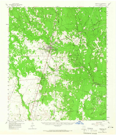 United States Geological Survey Kirbyville, TX (1958, 62500-Scale) digital map