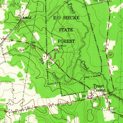 United States Geological Survey Kirbyville, TX (1958, 62500-Scale) digital map