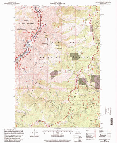 United States Geological Survey Kirkwood Creek, ID-OR (1995, 24000-Scale) digital map