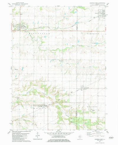United States Geological Survey Kirkwood West, IL (1982, 24000-Scale) digital map