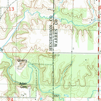 United States Geological Survey Kirkwood West, IL (1982, 24000-Scale) digital map