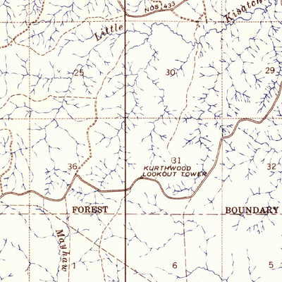 United States Geological Survey Kisatchie, LA (1942, 62500-Scale) digital map