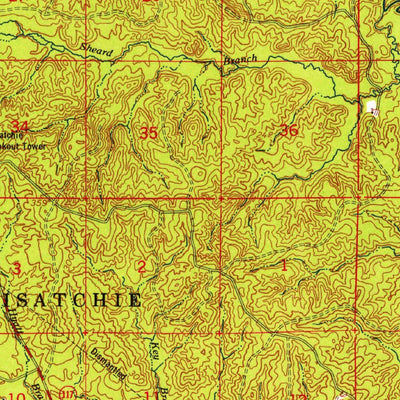 United States Geological Survey Kisatchie, LA (1954, 62500-Scale) digital map