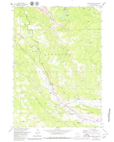 United States Geological Survey Kisinger Lakes, WY (1956, 24000-Scale) digital map