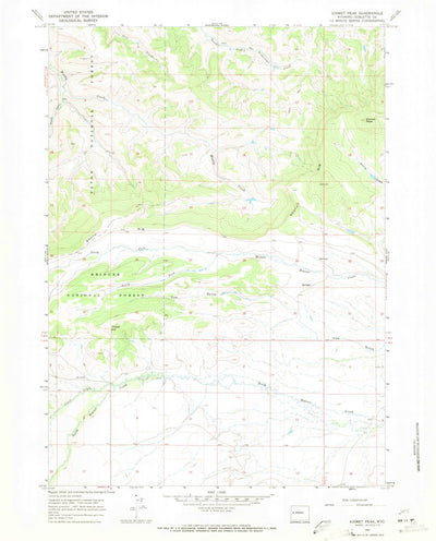 United States Geological Survey Kismet Peak, WY (1967, 24000-Scale) digital map