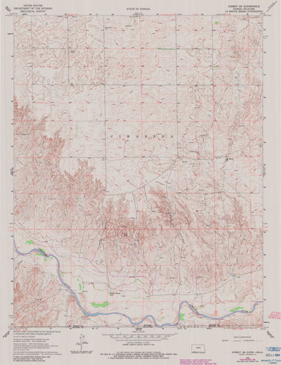 United States Geological Survey Kismet SE, KS-OK (1963, 24000-Scale) digital map