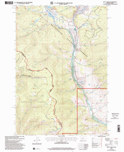 United States Geological Survey Kitty Creek, MT-ID (1997, 24000-Scale) digital map