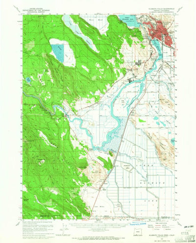 United States Geological Survey Klamath Falls, OR-CA (1957, 62500-Scale) digital map
