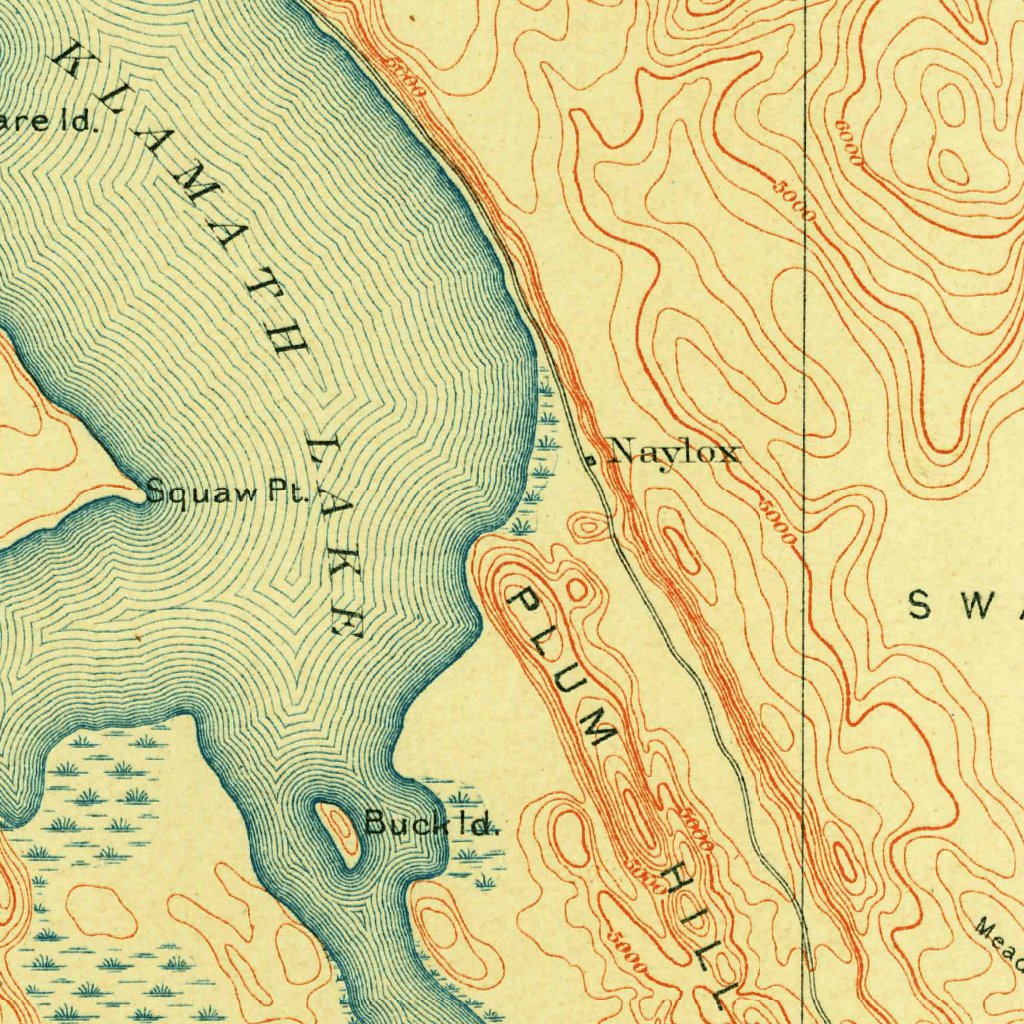 Klamath Falls W, OR-CA (1889, 250000-Scale) Map by United States