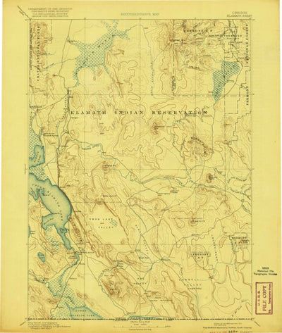United States Geological Survey Klamath Falls W, OR-CA (1894, 250000-Scale) digital map