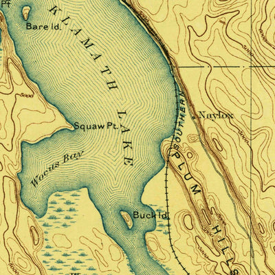 United States Geological Survey Klamath Falls W, OR-CA (1894, 250000-Scale) digital map