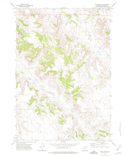 United States Geological Survey Kline Draw, WY (1971, 24000-Scale) digital map