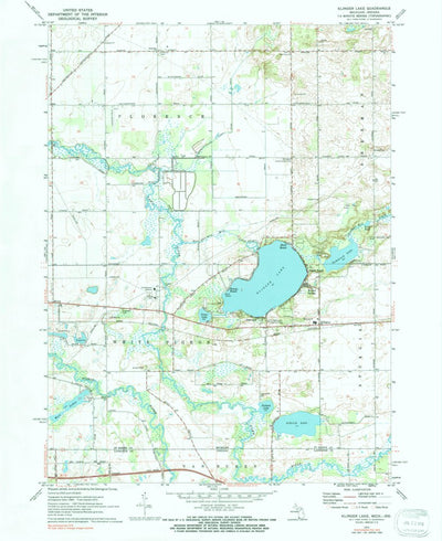 United States Geological Survey Klinger Lake, MI-IN (1972, 24000-Scale) digital map