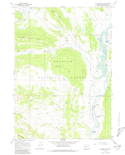 United States Geological Survey Klondike Hill, WY (1967, 24000-Scale) digital map