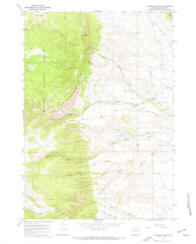 United States Geological Survey Klondike Ranch, WY (1967, 24000-Scale) digital map