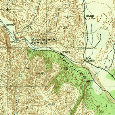 United States Geological Survey Klondyke, AZ (1943, 62500-Scale) digital map