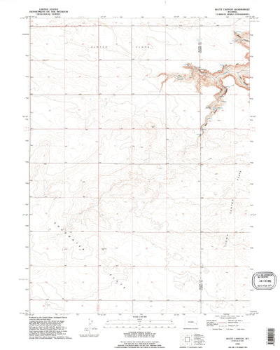 United States Geological Survey Klutz Canyon, WY (1990, 24000-Scale) digital map