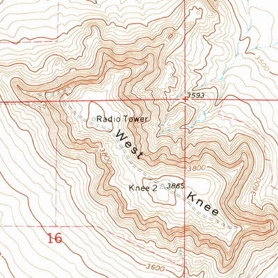 United States Geological Survey Knees, MT (1970, 24000-Scale) digital map