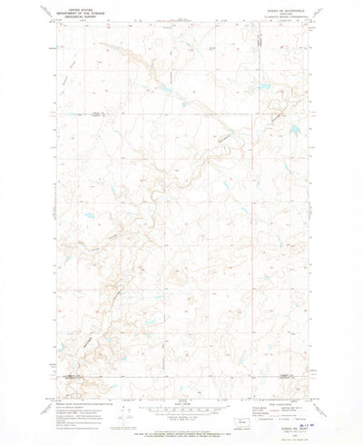United States Geological Survey Knees NE, MT (1970, 24000-Scale) digital map