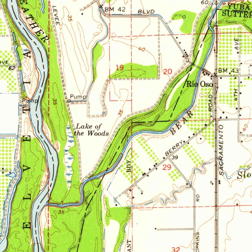 Knights Landing, CA (1952, 62500Scale) Map by United States Geological
