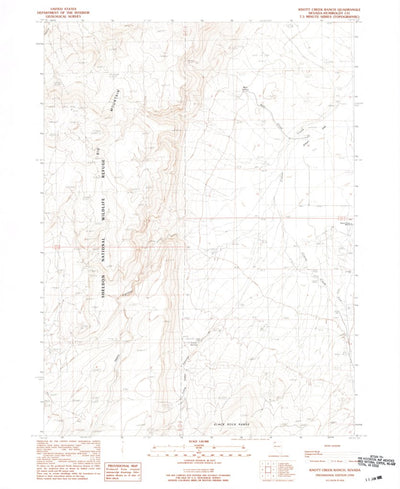 United States Geological Survey Knott Creek Ranch, NV (1990, 24000-Scale) digital map
