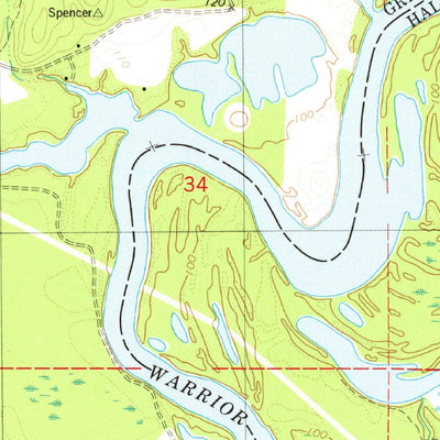 United States Geological Survey Knoxville, AL (1980, 24000-Scale) digital map