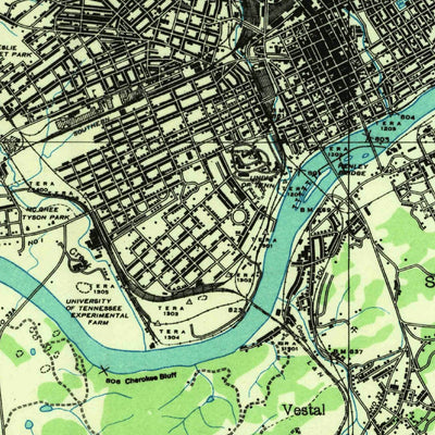 United States Geological Survey Knoxville, TN (1935, 48000-Scale) digital map