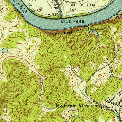 United States Geological Survey Knoxville, TN (1942, 24000-Scale) digital map
