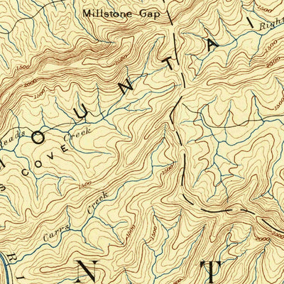 United States Geological Survey Knoxville, TN-NC (1886, 125000-Scale) digital map