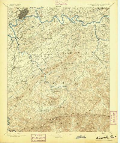 United States Geological Survey Knoxville, TN-NC (1894, 125000-Scale) digital map