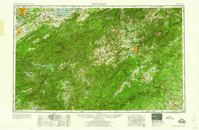 United States Geological Survey Knoxville, TN-NC-SC-GA (1960, 250000-Scale) digital map
