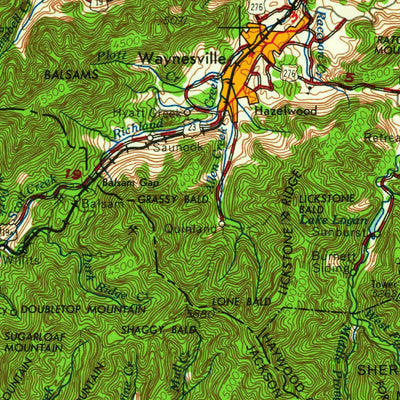 United States Geological Survey Knoxville, TN-NC-SC-GA (1964, 250000-Scale) digital map
