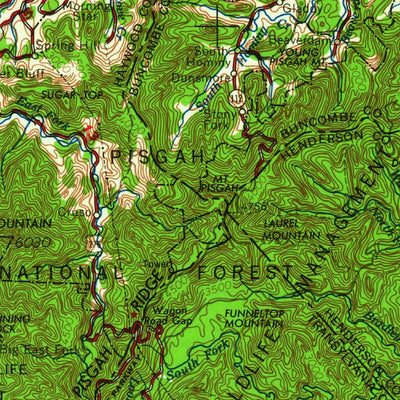 United States Geological Survey Knoxville, TN-NC-SC-GA (1964, 250000-Scale) digital map