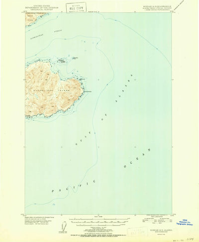 United States Geological Survey Kodiak A-3, AK (1950, 63360-Scale) digital map