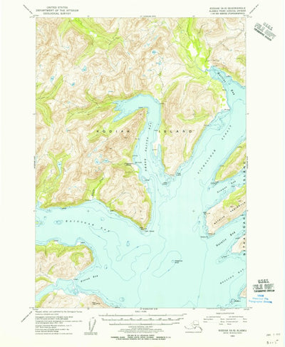 United States Geological Survey Kodiak A-5, AK (1954, 63360-Scale) digital map