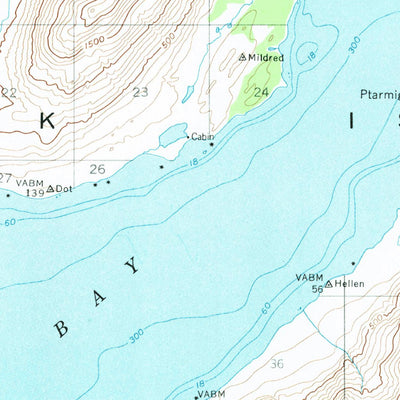 United States Geological Survey Kodiak A-6, AK (1952, 63360-Scale) digital map