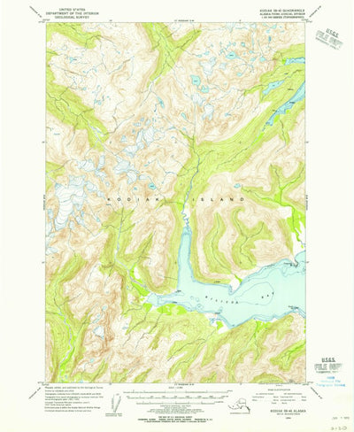 United States Geological Survey Kodiak B-4, AK (1954, 63360-Scale) digital map