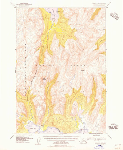 United States Geological Survey Kodiak C-3, AK (1954, 63360-Scale) digital map