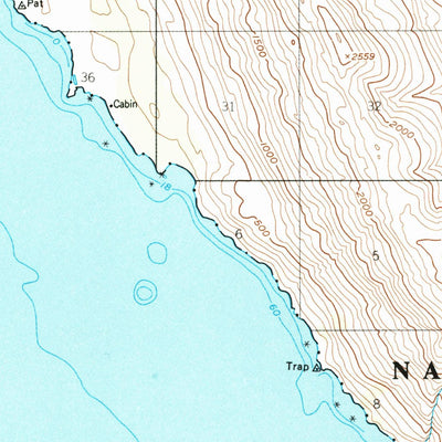 United States Geological Survey Kodiak C-6, AK (1952, 63360-Scale) digital map