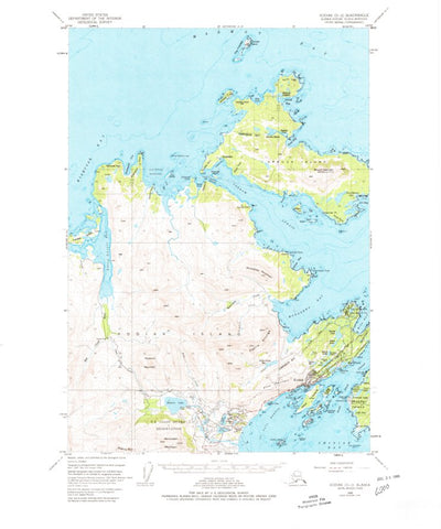 United States Geological Survey Kodiak D-2, AK (1949, 63360-Scale) digital map