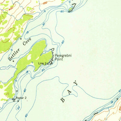United States Geological Survey Kodiak D-3, AK (1950, 63360-Scale) digital map