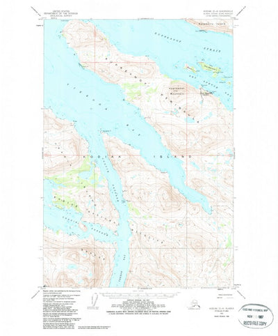 United States Geological Survey Kodiak D-4, AK (1952, 63360-Scale) digital map