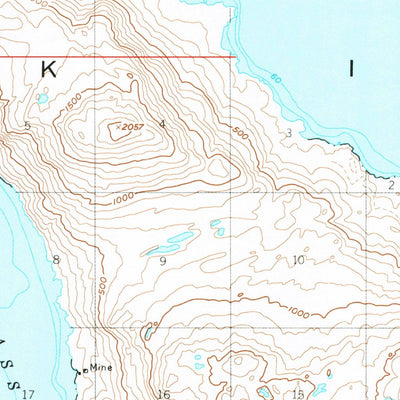 United States Geological Survey Kodiak D-4, AK (1952, 63360-Scale) digital map