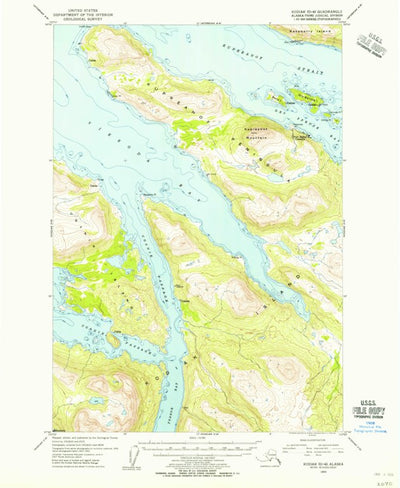 United States Geological Survey Kodiak D-4, AK (1954, 63360-Scale) digital map
