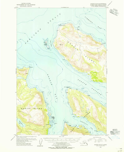 United States Geological Survey Kodiak D-5, AK (1954, 63360-Scale) digital map