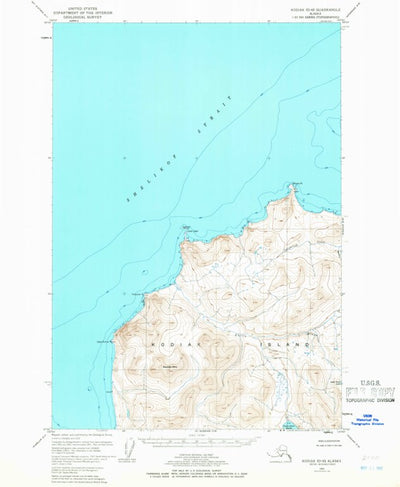 United States Geological Survey Kodiak D-6, AK (1951, 63360-Scale) digital map