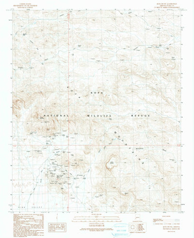 United States Geological Survey Kofa Butte, AZ (1990, 24000-Scale) digital map