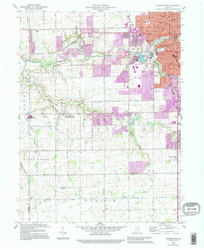 United States Geological Survey Kokomo West, IN (1992, 24000-Scale) digital map