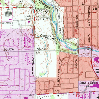 United States Geological Survey Kokomo West, IN (1992, 24000-Scale) digital map