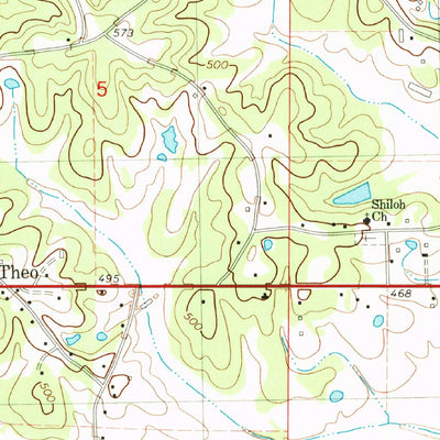 United States Geological Survey Kossuth North, MS-TN (1982, 24000-Scale) digital map